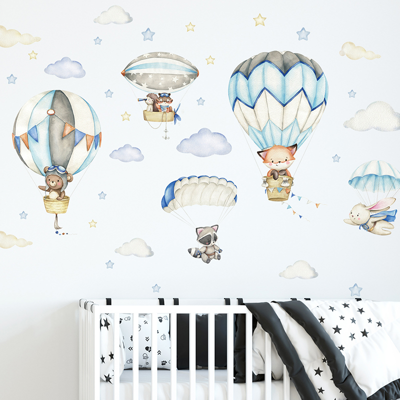 Baby Nursery Wall Mural - Autocollants muraux en forme d'animaux mignons