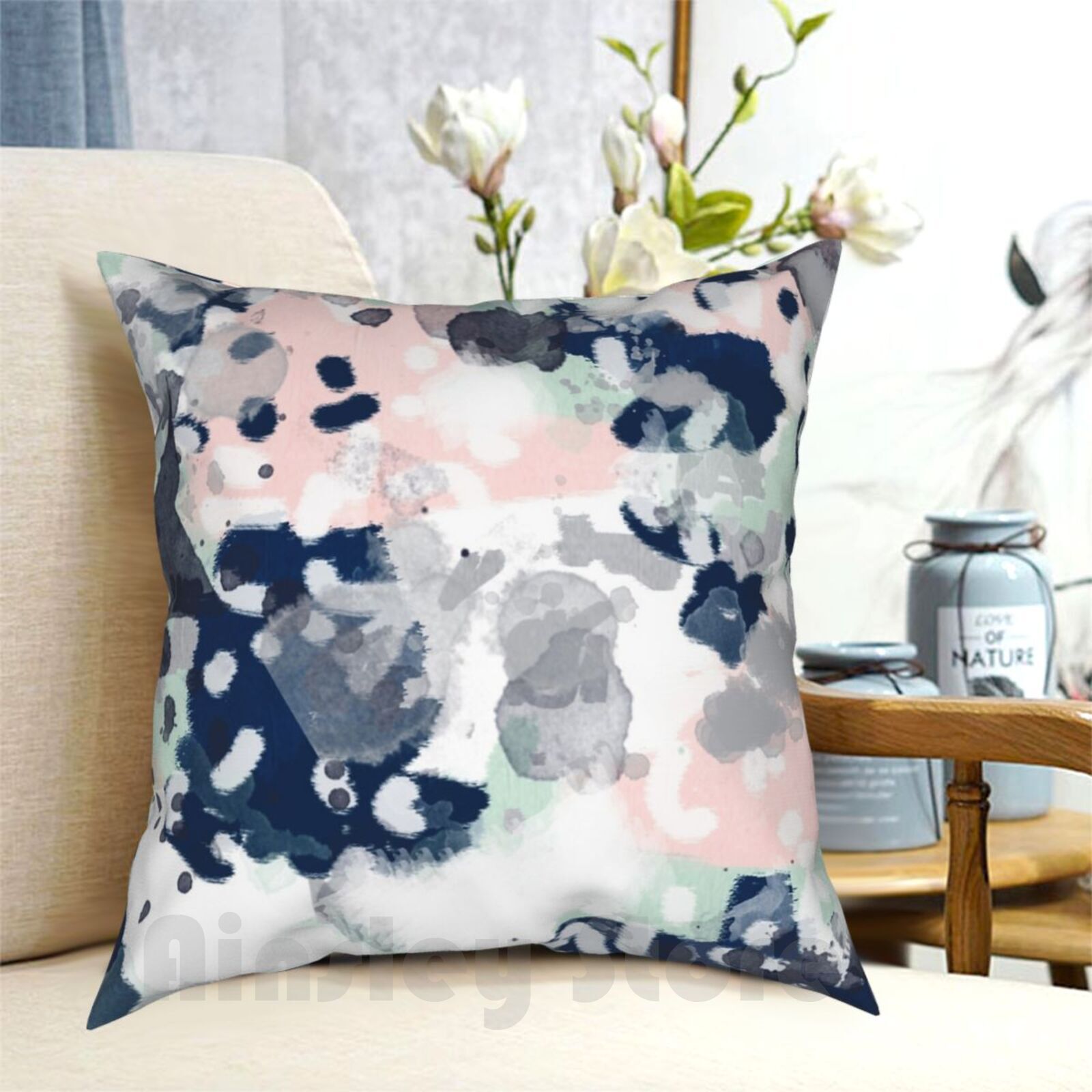 Baby Nursery Pillow - Melia-peinture minimale abstraite décoration de maison