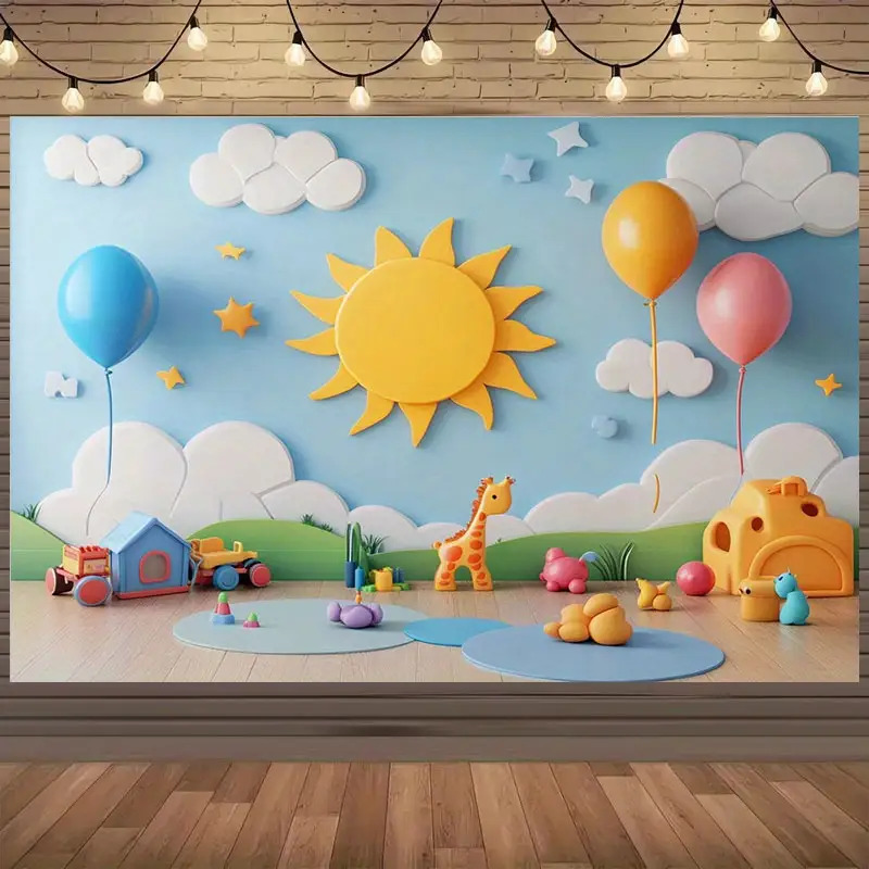 Baby Nursery Wall Mural - Grand Autocollant Mural de Dessin Animé