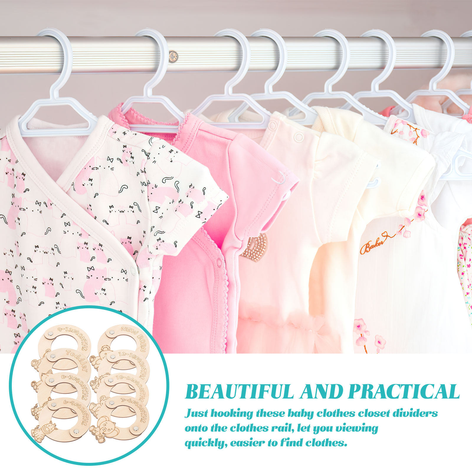 Baby Nursery Closet - 8 pièces de séparateurs de tailles