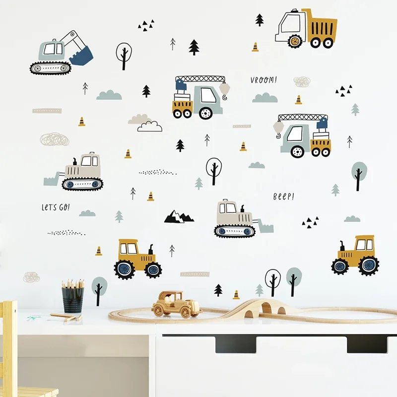 Baby Nursery Wall Mural - Autocollants muraux de camion de chargement
