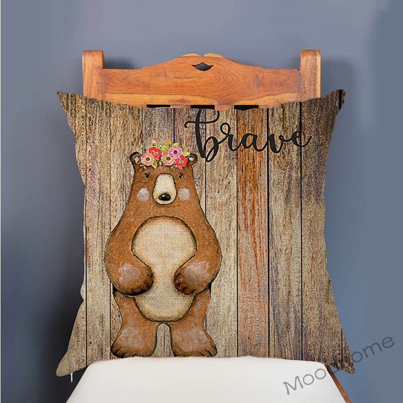 Mignon bois animaux bois Textu - Baby Nursery Pillow avis et prix