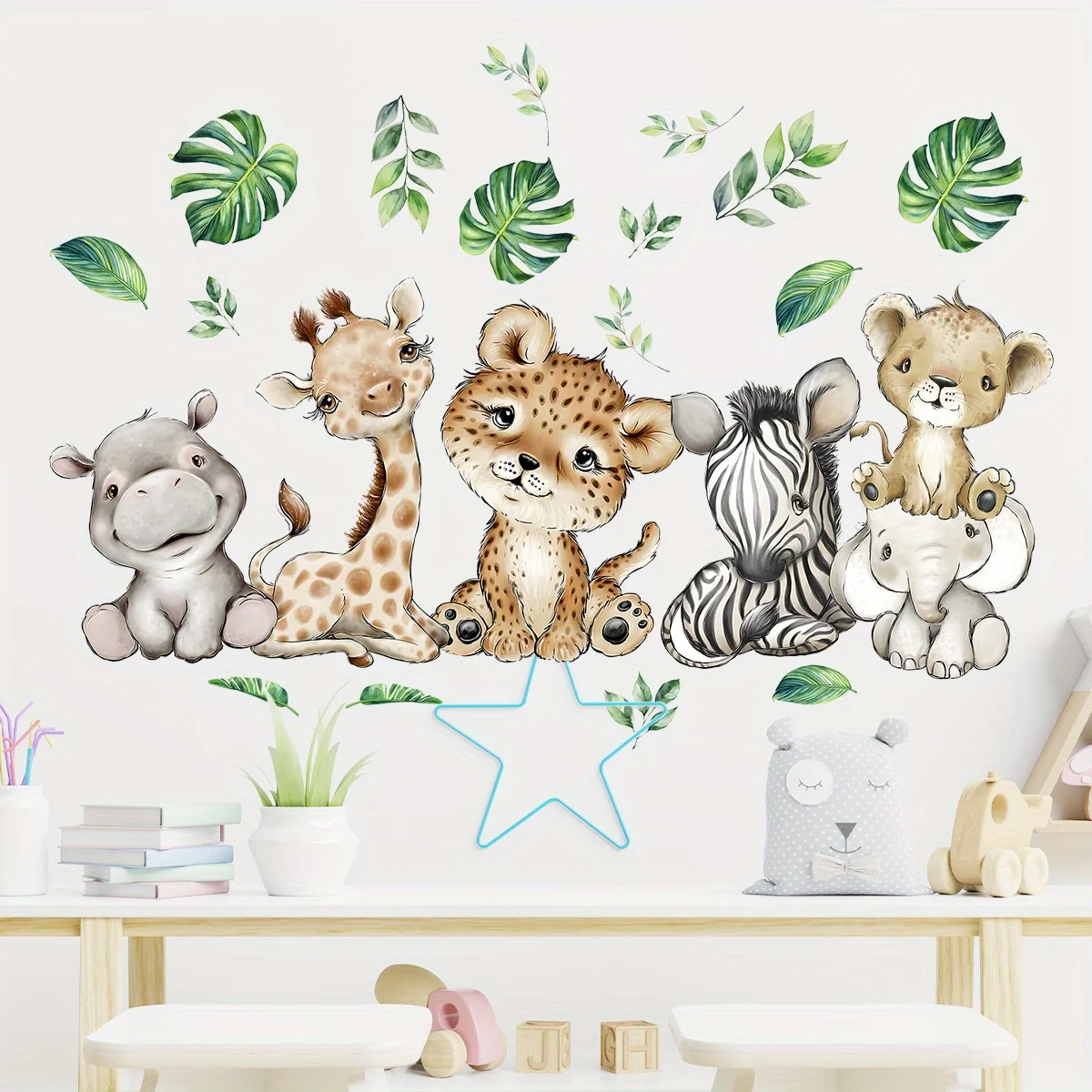 1PC dessin animé mignon hippop - Baby Nursery Wall Mural avis et prix