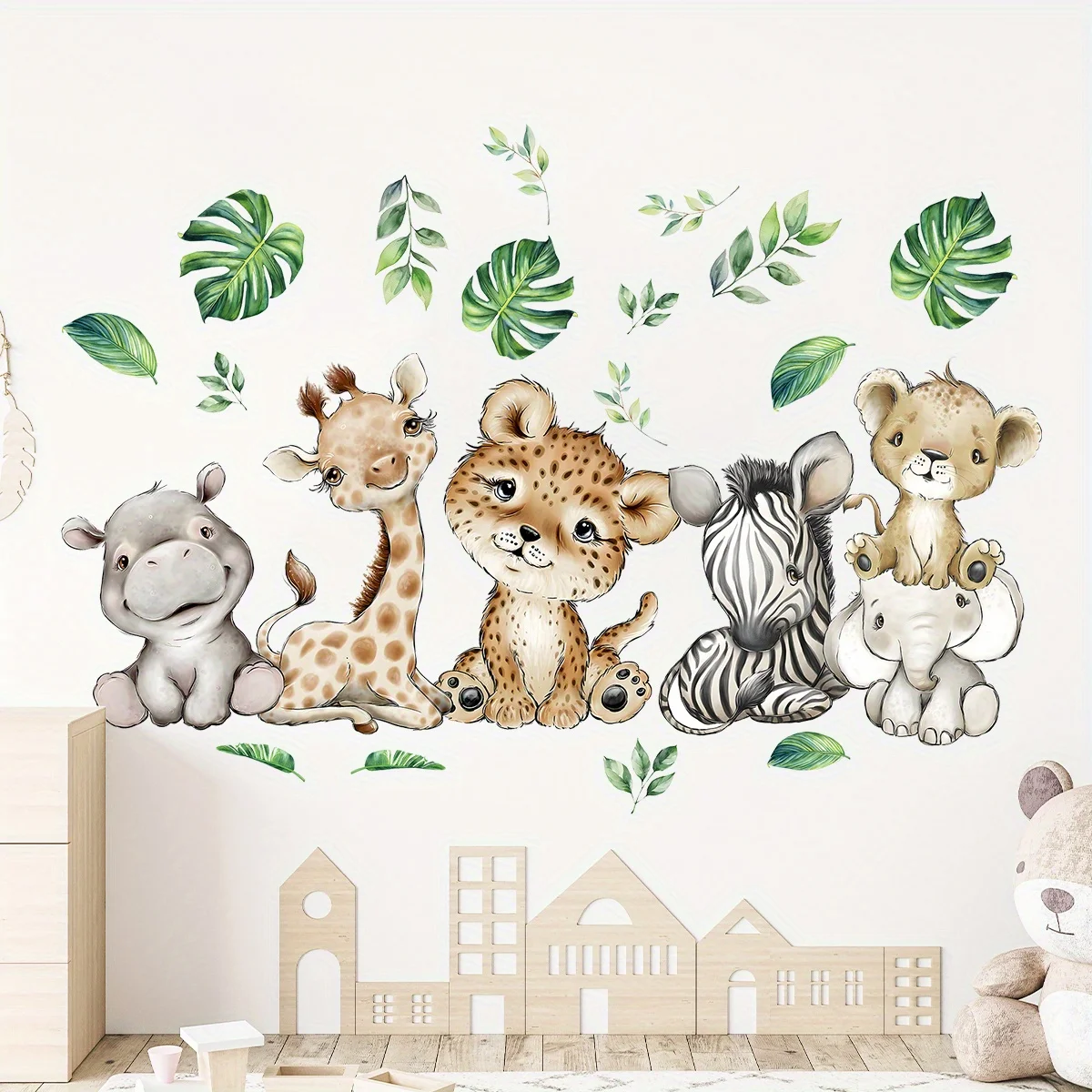 1PC dessin animé mignon hippop - Baby Nursery Wall Mural avis et prix