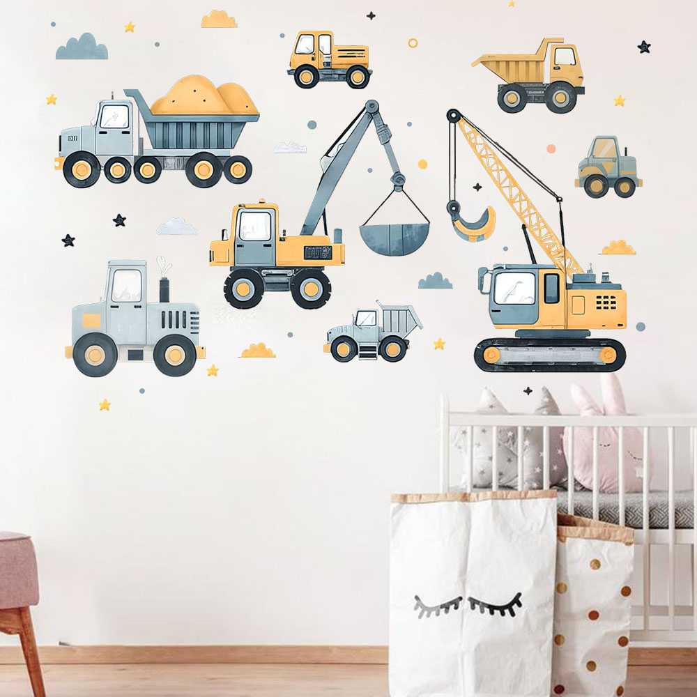 Ensemble de véhicules pelle de - Baby Nursery Wall Mural avis et prix