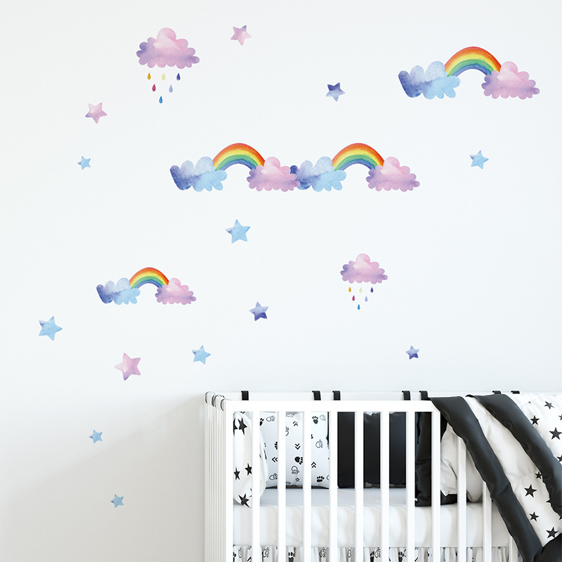 Autocollant mural nuage arc-en - Baby Nursery Layout avis et prix