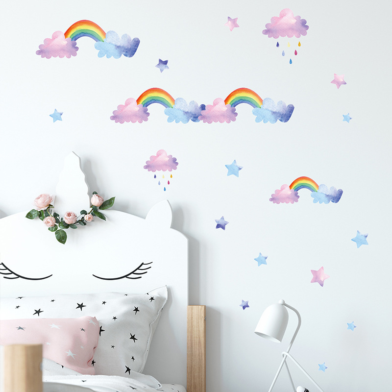 Autocollant mural nuage arc-en - Baby Nursery Layout avis et prix