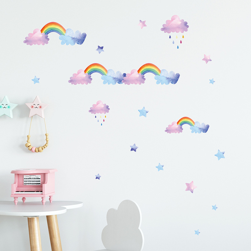 Autocollant mural nuage arc-en - Baby Nursery Layout avis et prix