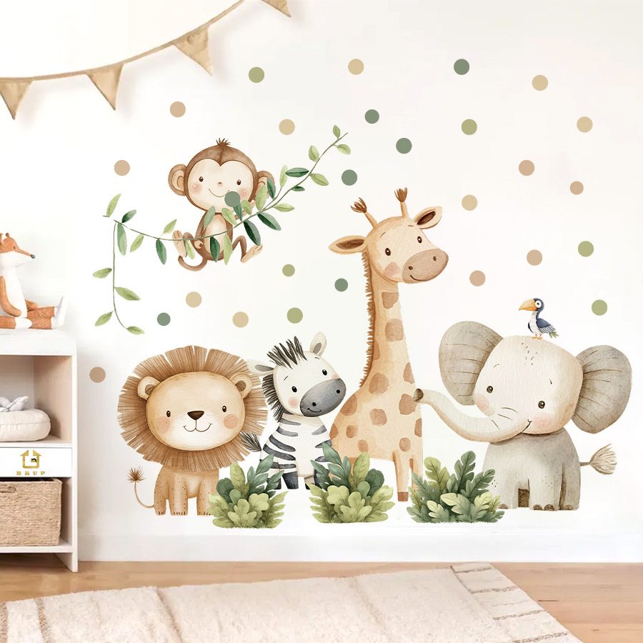 Autocollants muraux d'animaux  - Baby Nursery Jungle Wallpaper avis et prix